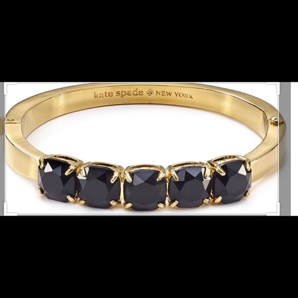 Kate Spade NY Squared Away Hinge Bangle Black NWT - Picture 8 of 9